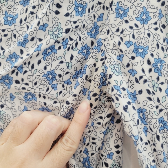 💕 Old Navy White & Blue Paisley Print Shift Dress Women's Size Small Petite - Picture 6 of 12
